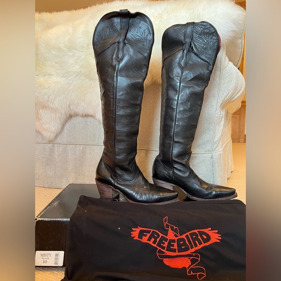 Freebird Womens Size 10, “MISTY,” Black Leather Tall Western boots - Picture 2 of 8